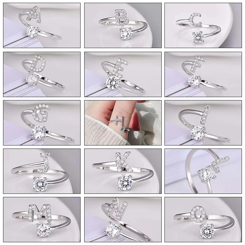 English Letter Open Finger Rings