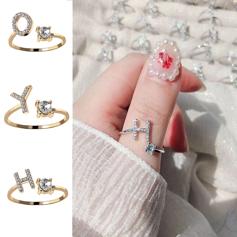 English Letter Open Finger Rings