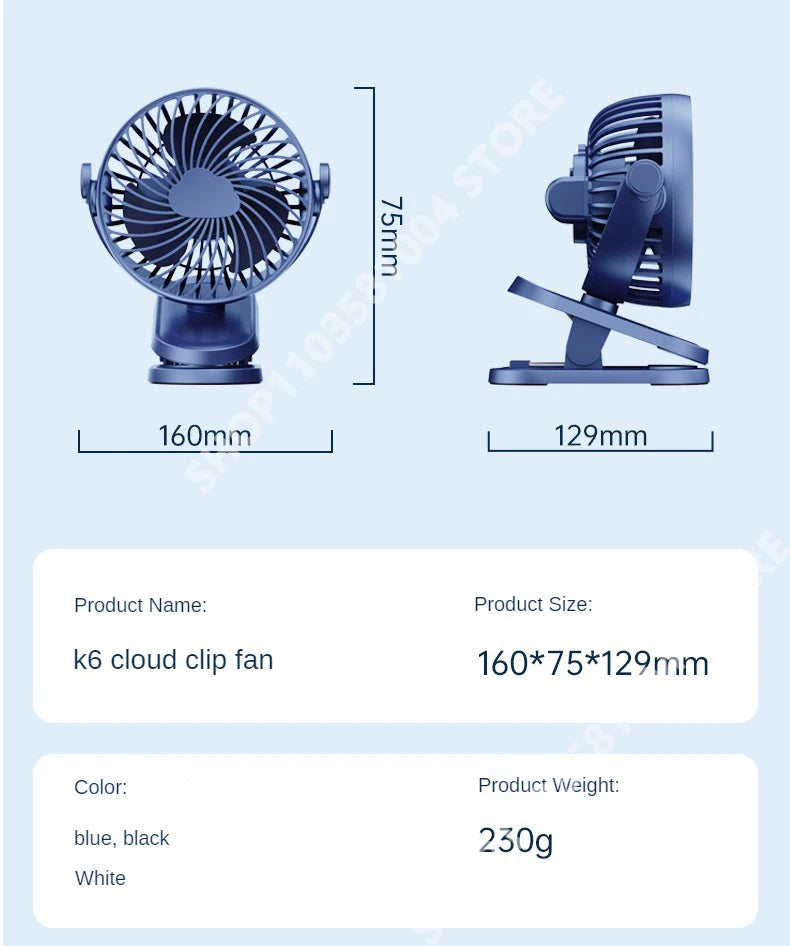 Table Mini Fan with Sturdy Clamp