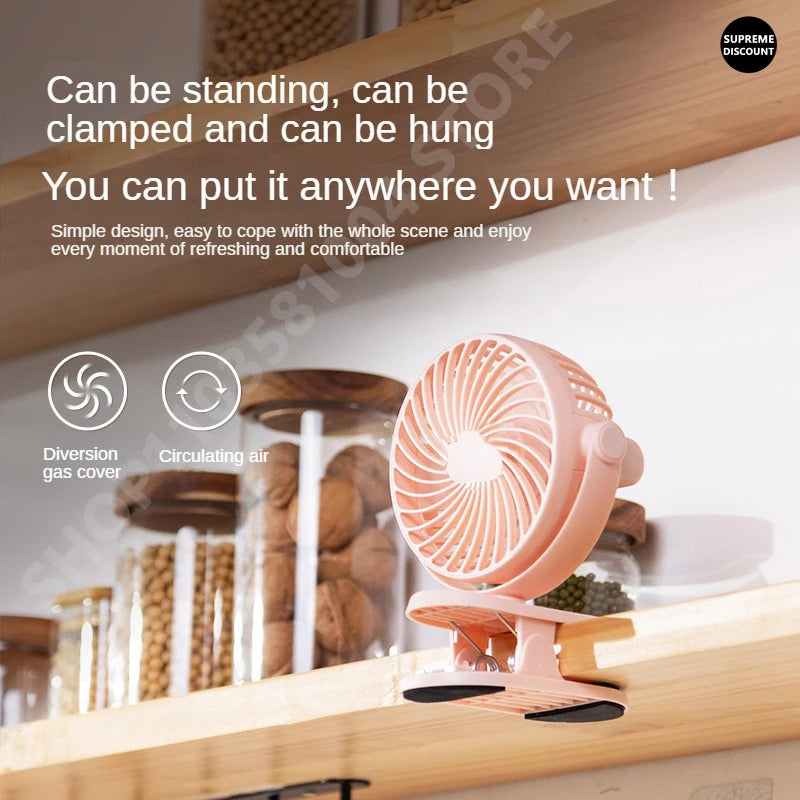 Table Mini Fan with Sturdy Clamp